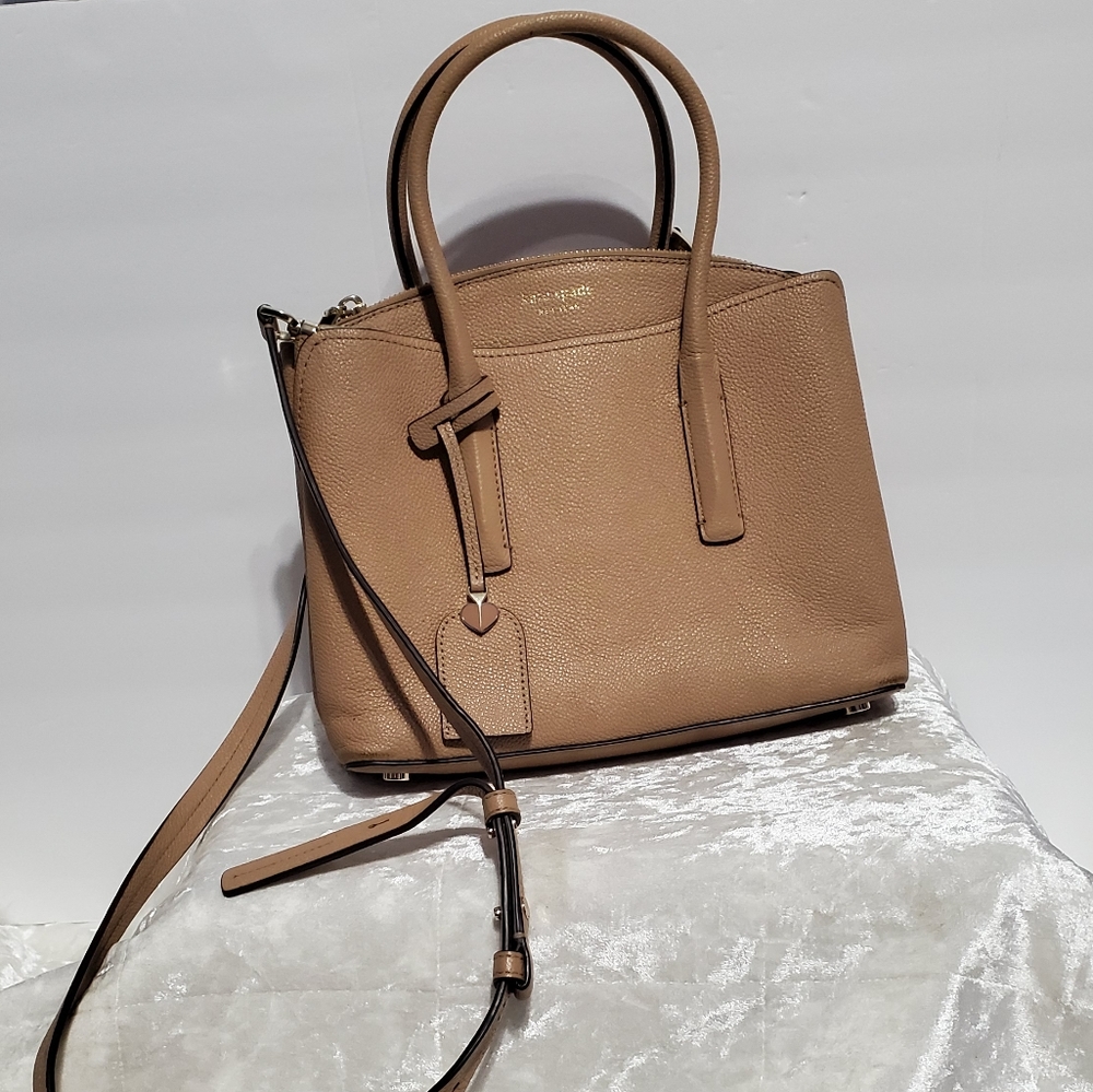 Kate Spade Taupe Pebbled Leather Crossbody Tote